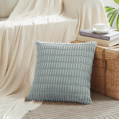 Fancy Homi 4 Packs Decorative Throw Pillow Covers for Living Room Couch Bed, Modern Farmhouse Boho Home Decor, Accent Cushion Case (14 x 14 Inch, Grey Blue)