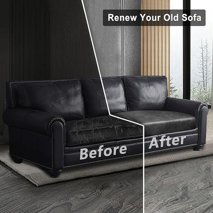 Leather Look Couch Cushion Covers Sofa Seat Slipcovers Sets Couches Furniture Protector for Sectional Armchair Loveseat Pets Kids Stretch Spandex Fabric (1 Cushion Loveseat, Dark Grey)
