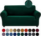 Joccun Christmas Stretch Loveseat Couch Cover Slipcover, 1-Piece Sofa Cover for 2 Cushion Couch Spandex Jacquard Washable Furniture Protector Cover for Living Room,Kids,Pets（Loveseat,Hunter）