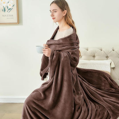 BEDELITE Fleece Blanket Brown Full Blankets for Couch & Bed, Luxury Plush Cozy Fuzzy Blanket 84" x 90", Super Soft Warm Lightweight Throw Blanket for Travel Camping