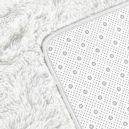Deerhoo Large Shag Area Rugs 8 x 10, Plush Fuzzy Rugs for Living Room, Ultra Soft Fluffy Furry Rug for Bedroom, Indoor Carpet Nursery Rugs for Kids Room Home Decor, White