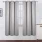 LEMOMO Light Grey Thermal Blackout Curtains/42 x 72 Inch/Set of 2 Panels Room Darkening Curtains for Bedroom
