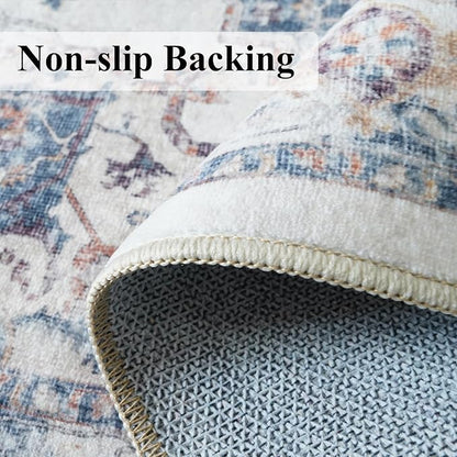 Washable 3x12 Hallway Runner Rugs: Indoor Long Ultra Soft Rug for Entryway Kitchen Water Resistant Light Weight Carpet for Bathroom Living Room Non Slip Floor Mat for Bedroom Dining Room(Brick,3x12)