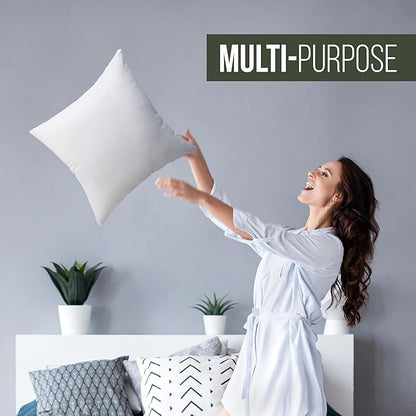 Utopia Bedding Throw Pillows (Set of 1, White) – 20 x 20 Inches Down Alternative Pillows for Bed, Sofa, and Couch - Fluffy Decorative Stuffer Pillow for Indoors & Outdoors