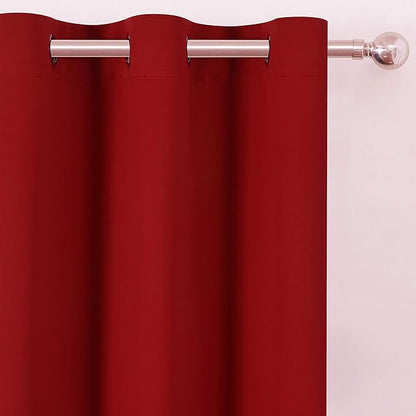 LEMOMO Blackout Curtains 66 x 84 inch/Red Curtains Set of 2 Panels/Thermal Insulated Room Darkening Bedroom Curtains