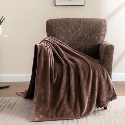 BEDELITE Fleece Blanket Brown Full Blankets for Couch & Bed, Luxury Plush Cozy Fuzzy Blanket 84" x 90", Super Soft Warm Lightweight Throw Blanket for Travel Camping