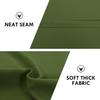 DWCN Blackout Curtains for Living Room Thermal Insulated, Energy Saving & Noise Reducing Bedroom Curtains, Olive Green, W 52x L 36 Inch, Set of 2 Rod Pocket Curtain Panels