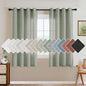 H.VERSAILTEX Living Room Linen Curtains - Semi Sheer, Nickel Grommet, Energy Saving, Light Filtering Window Treatments - Sea Grass, 2 Panels, 52 x 63 Inch