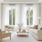 MIULEE Ivory Sheer Curtains 96 Inches Long, 4 Panels Set, Light Filtering Rod Pocket Voile Drapes for Living Room and Bedroom, Airy Soft Fabric Window Treatments, 54 x 96 Inches
