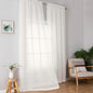 Simplebrand Ivory Sheer Curtains 96 Inches Long, Light Filtering Rod Pocket Solid Color Window Sheer Curtain Panels, Elegant Curtains & Drapes for Living Room, Bedroom 2 Panels (Ivory, 42" W x 96" L)