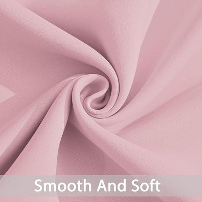 Yakamok Light Blocking Window Blackout Curtains Thermal Insulated Room Darkening Drapes for Bedroom,Solid Grommet Top Window Panels, 38x36 Inch, Pink, One Pair