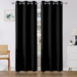 Joydeco Blackout Curtains 84 Inch Length 2 Panels Set, Thermal Insulated Long Curtains& Drapes 2 Burg, Room Darkening Drapes for Bedroom Living Room (Black, W37 x L84 Inch)