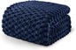 Exclusivo Mezcla Fleece Twin Blanket for Bed, Extra Large Fuzzy Navy Blue Bed Blankets, Soft Cozy Plush Sofa Throws for All Seasons, 60x80 Inches
