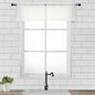 OVZME Ivory Window Valances Sheer Curtains, Modern Top Dual Rod Pocket Light Filtering Voile Drapes for Small Window Kitchen Cafe Sheer Curtains 2 Panels, 42W x 14L Inch