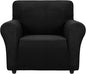 ZNSAYOTX Super Stretch Chair Slipcover Universal Sofa Chair Covers for Living Room Dogs Pet Furniture Protector Spandex Armchair Slipcovers with Anti Slip Foam Sticks (Black, Chair)