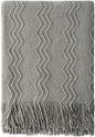 BOURINA Throw Blanket Textured Solid Soft Sofa Throw Couch Cover Knitted Decorative Blanket, 60 inch x 80 inch Dark Grey