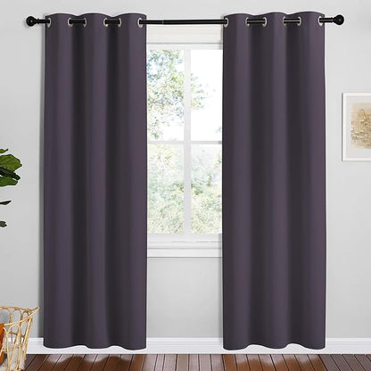 NICETOWN Greyish Purple Blackout Curtains 72 inches Length for Play Room, 2 Panels, 34" Wide, Thermal Insulated Decoration Drapes for Window