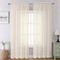 Chyhomenyc Cream Sheer Curtains 108 Inches Long - Light Filtering Voile Extra Long Panel Drapes for Floor to Ceiling Window, Elegant Soft Living Room Curtains, Each 42Wx108L Inch, 9FT, 2 Panels