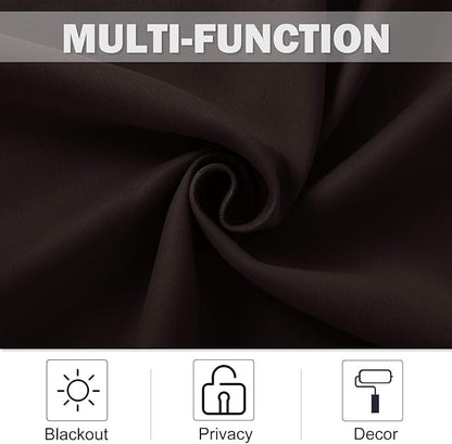 NICETOWN Kitchen Blackout Window Treatments Curtains - Eyelet Top Home Fashion Blackout Curtains Tailored Panels (Double Panels, W42 x L36 inches 1.2 inches Header, Toffee Brown)