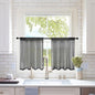 MIULEE 2 Panels Kitchen Tiers Half Window Sheer Halloween Curtains-Rod Pocket Voile Drapes for Kitchen Bathroom-Small Windows 29 by 24 Inch Black