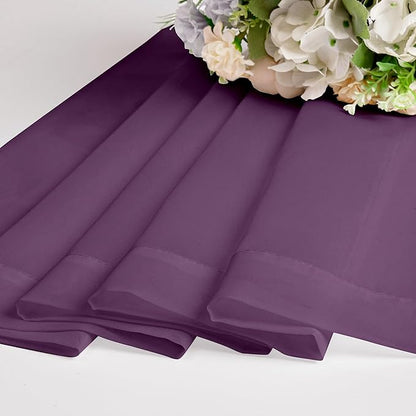 OWENIE Sheer Curtains 72 Inches Long 2 Panels Set, Transparent Light Filtering Plum Sheer Curtain Rod Pocket Clear Drapes for Living Room Bedroom Window Sliding Glass Door, Each 42 x 72 Inch, Plum