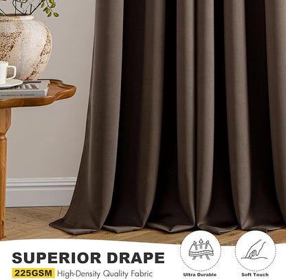 MIULEE Chocolate Brown Blackout Curtains for Bedroom Living Room 84 Inches Long 2 Panels, Thermal Insulated Room Darkening Drapes Solid Grommet Noise Reduction Window Treatments 40x84 inch