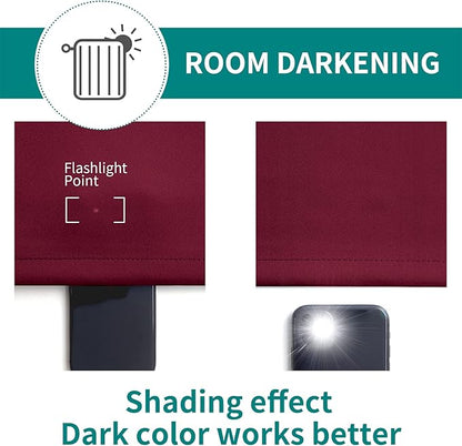 BGment Blackout Curtains for Bedroom - Grommet Thermal Insulated Room Darkening Curtains for Living Room, Set of 2 Panels, Each 46 x 72 Inch, Burgundy Red