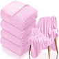 4 Pack Fleece Throw Blankets 50x60 Inches - Oeko-Tex Certified 100, 270 GSM Ultra Soft Plush for Bed, Couch and Cozy Gifts. 3D Waffle Texture, No Shedding No Pilling All Season (Pink)