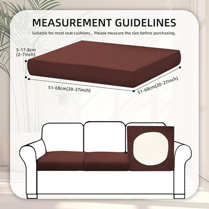 8Pcs Stretch Patio Cushion Covers,Outdoor Couch Covers Replacement,Outdoor Couch & Sofa Slipcovers,for Patio Furniture Cushion Covers,Washable Reusable Furniture Protector (Light Coffee,Cover Only)