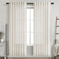 Cream Linen Curtains 80 inch Length for Bedroom Back Tab Light Filtering Privacy Sheer Curtains Modern Farmhouse Coastal Decor Cream Cotton Textured Gauze Curtain 2 Panel Set 52x80