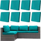 8Pcs Outdoor Cushion Covers, Patio Cushion Covers,Stretch Elastic Slipcovers, Replacement Washable & Reusable Furniture Protector for Patio Couch (Peacock Blue,Cover Only)