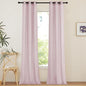 NICETOWN Blush Pink Linen Curtains for Kitchen, Thick Flax Small Window Treatments Semi Sheer Privacy Assured with Light Through for Cafe/Bathroom, W34 x L96, 2 Panels