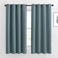 NICETOWN Blackout Curtains 63 Length - Grommet Window Treatment Thermal Insulated Solid Room Darkening Drapes for Living Room, Greyish Blue, 2 Panels, W52 x L63