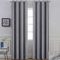 Yakamok Blackout Curtains Room Darkening Thermal Insulated Window Panels,Solid Grommet Top Drapes for Bedroom/Living Room(52Wx90L, Grey, 2 Panels)