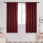 Deconovo Blackout Curtains, Thermal Insulated, W42 x L72 2 Panels, Back Tab, Machine Washable, Room-Darkening Drapes for Bedroom/Living Room Burgundy Red
