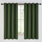 NICETOWN Dark Green Curtains for Bedroom, Grommet Blackout Window Treatments Faux Silk Room Darkening Thermal Window Treatments for Kids Room, 2 Panels, W52 x L63
