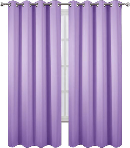 LEMOMO Blackout Curtains 66 x 84 inch/Lavender Curtains Set of 2 Panels/Thermal Insulated Room Darkening Bedroom Curtains