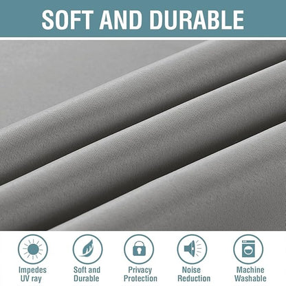 H.VERSAILTEX Grey Blackout Curtains for Bedroom Thermal Insulated Room Darkening Blackout Curtain Panel for Door, Window Panel Drapes - 1 Panel - 52 inch Wide by 120 inch Long, Dove Gray, Grommet Top