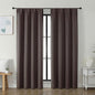 Simplebrand Ava Chocolate Blackout Curtains for Bedroom 72 Inch Length 2 Panels Set, Privacy Thermal Insulated Rod Pocket Door Window Curtains for Patio French Door Front Door, W40 x L72 Inch