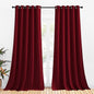 NICETOWN Christmas Burgundy Window Curtains Blackout Drapes, Thermal Insulated Solid Grommet Blackout Curtains/Draperies for Laundry Room (One Pair, 70 by 95-inch, Burgundy Red)