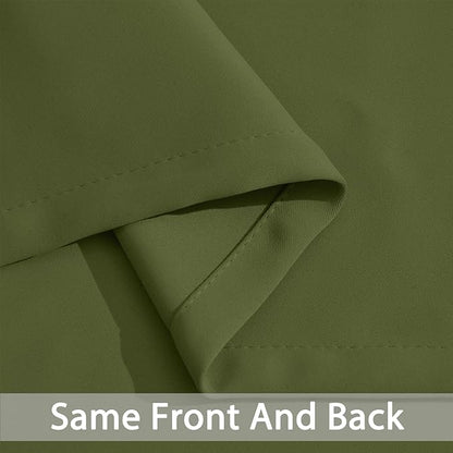 Yakamok Blackout Curtains for Bedroom,Thermal Insulated Blackout Grommet Top Drapes for Living Room, Olive Green,38x84 Inch, 2 Panels