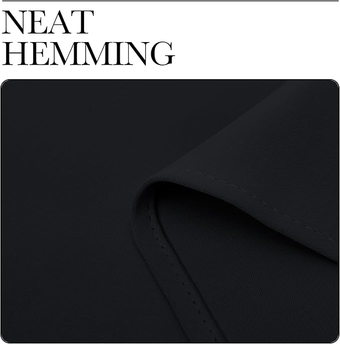 NICETOWN Bathroom Blackout Thermal Curtains and Drapes, Black Solid Thermal Insulated Grommet Blackout Drapery Panels for Window (2 Panels, 42 inches Wide by 68 inches Long, Black)