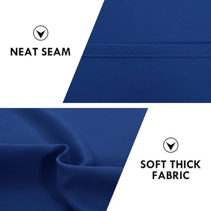 DWCN Blackout Curtains Room Darkening Thermal Insulated Bedroom Curtains Window Curtain Panels, 52 x 63 inches Long, Set of 2 Classic Blue Rod Pocket Drapes