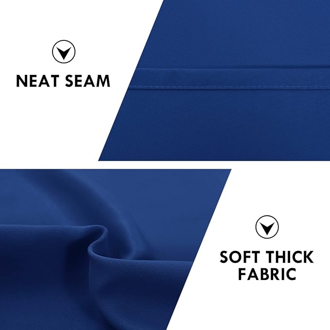 DWCN Blackout Curtains Room Darkening Thermal Insulated Bedroom Curtains Window Curtain Panels, 42 x 84 inches Long, Set of 2 Classic Blue Rod Pocket Drapes