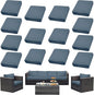 14Pcs Outdoor Cushion Covers, Patio Cushion Covers,Stretch Elastic Slipcovers, Replacement Washable & Reusable Furniture Protector for Patio Couch (Gray-Blue,Cover Only)