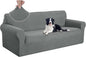 U-NICE HOME Stretch Couch Cover Sofa Cover Sofa Slipcover Furniture Protector for 4 Cushion Couch Sofa Pet Friendly(Oversized Sofa, Grey)