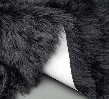 Ciicool Ultra Soft Faux Sheepskin Fur Rug Fluffy Rug for Bedroom Fuzzy Carpet for Living Room Kid's Room Nursery Decor, Black 2 x 6 Feet