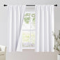 NICETOWN Bedroom 100% Blackout Curtains, 2 Panels, 42 by 54, Snow White, Window Treatment Rod Pocket Curtains/Drapes for Bedroom