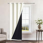 Yakamok 100% Blackout Curtains 96 Inches Long, 2 Thick Layers Heat and Full Light Blocking Soft Thermal Insulated Drapes for Bedroom(52" Wide Each Panel, Cream, 1 Panel)