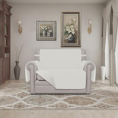 Easy-Going Oversized Chair Sofa Slipcover Reversible Sofa Cover Water Resistant Couch Cover Furniture Protector Cover with Elastic Straps for Pets Dog (Oversized Chair, Ivory/Ivory)